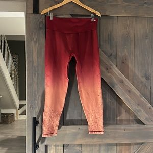 Pink Victoria secret brand spandex ombré stretch pants- thick flat front XL